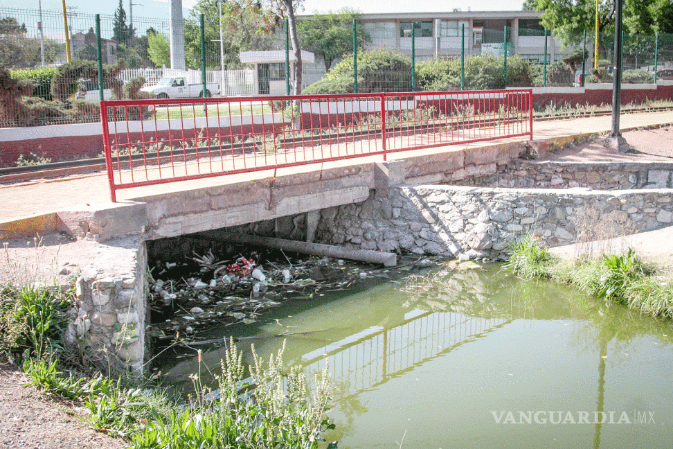 $!Rehabilitan Ciudad Deportiva de Saltillo... a medias; 'esconden' basura debajo del lago mayor