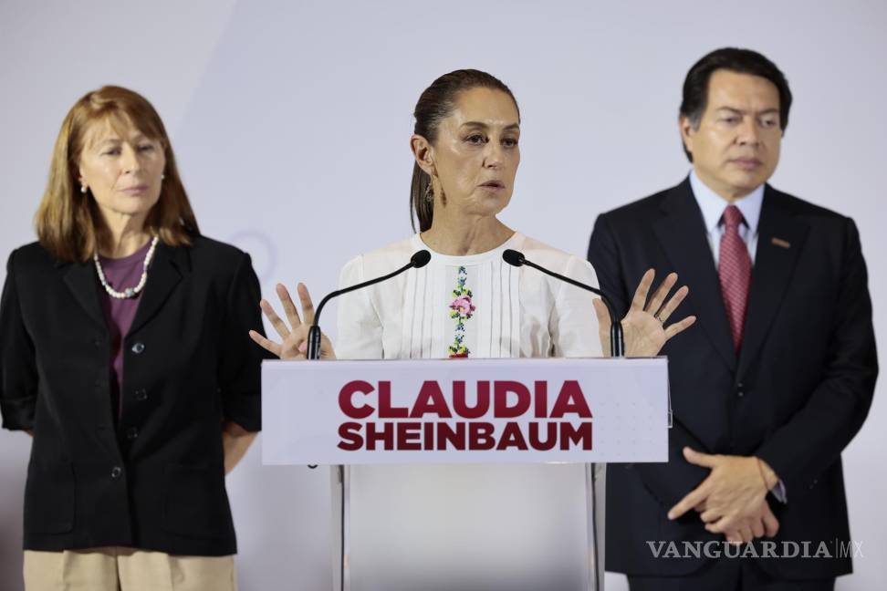 $!La candidata presidencial de la coalición Sigamos Haciendo Historia, Claudia Sheinbaum, en la presentación de su equipo de campaña en Ciudad de México.