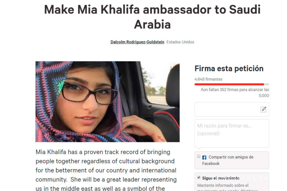 $!Piden a Trump nombrar a la estrella porno Mia Khalifa embajadora en Arabia Saudita