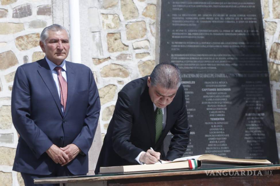$!Hace 110 años se firmó el Plan de Guadalupe; en el evento conmemorativo participaron Adán Augusto López, secretario de Gobernación, y el gobernador Miguel Ángel Riquelme.