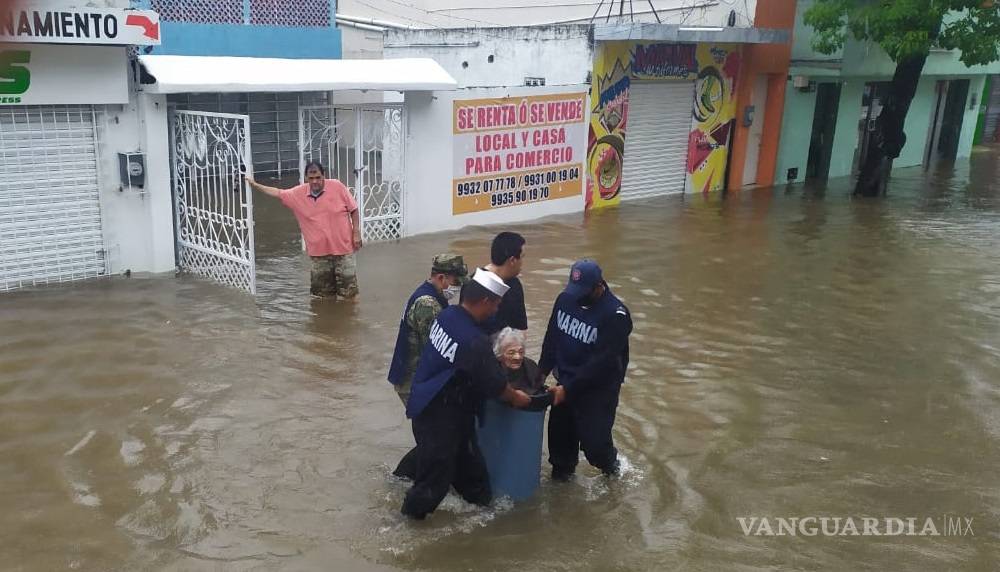 $!Inundaciones en Tabasco no son culpa de CFE: AMLO