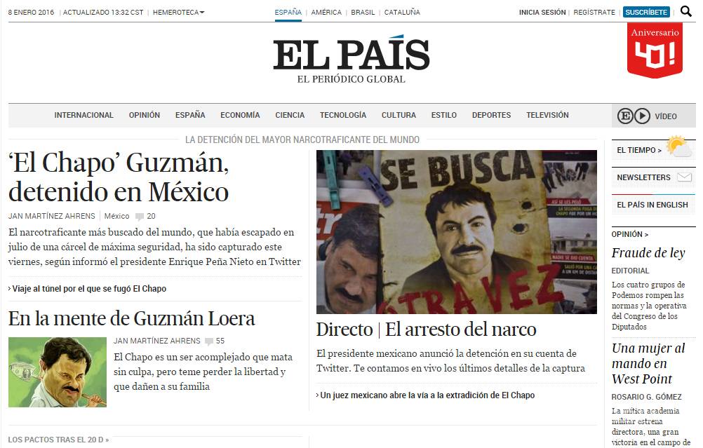 $!Medios internacionales destacan recaptura de El Chapo