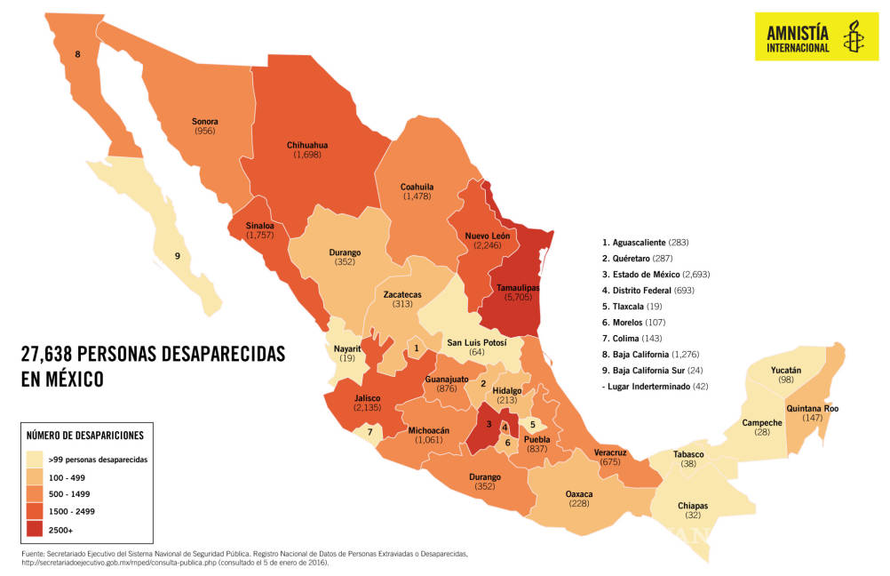 $!Autoridades mexicanas, incapaces de impartir justicia en desapariciones forzadas: AI