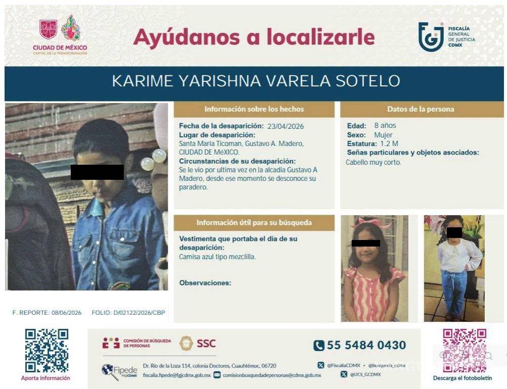 $!Localizan con vida a Karime, niña de 8 años presuntamente vendida por su mamá en la Ciudad de México
