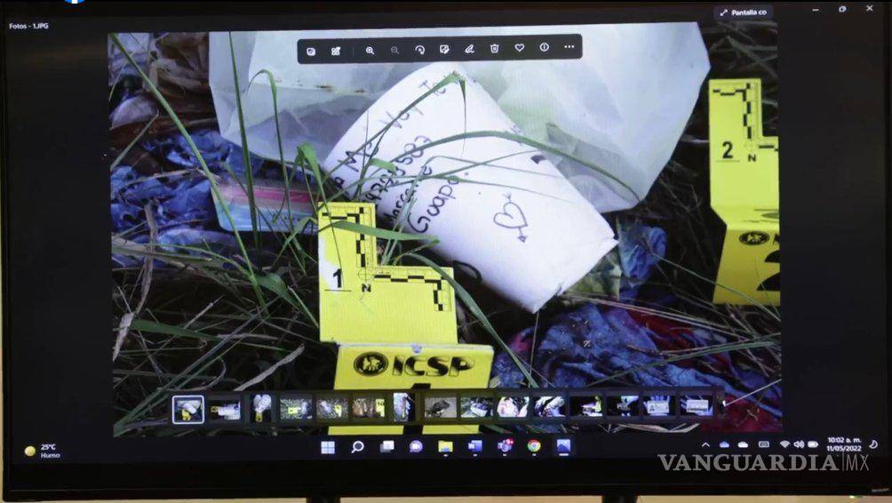 $!“Te amo negrito. Ya me voy, te voy a extrañar. Márcame guapo”, dice el mesaje en el vaso encontrado cerca del cuerpo de Yolanda.