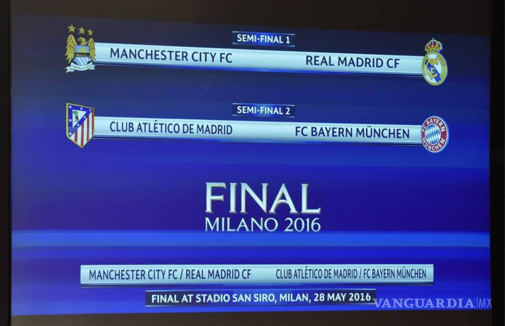 $!Real Madrid-City y Bayern-Atlético, semifinales de la Champions
