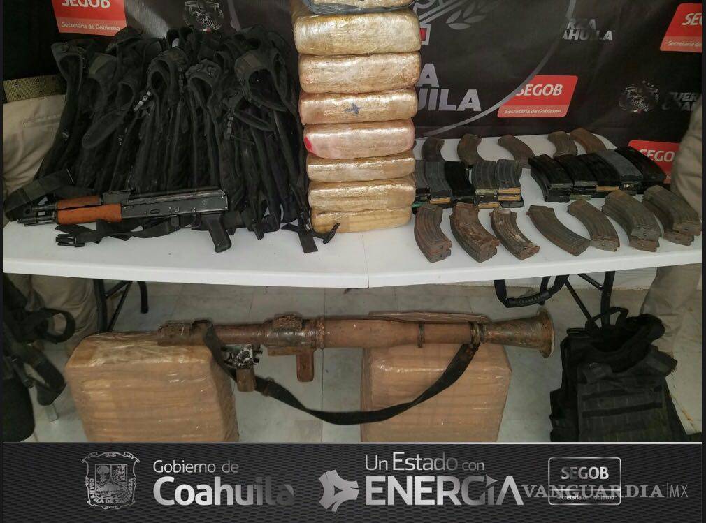 $!Aseguran pesado arsenal y droga en Piedras Negras