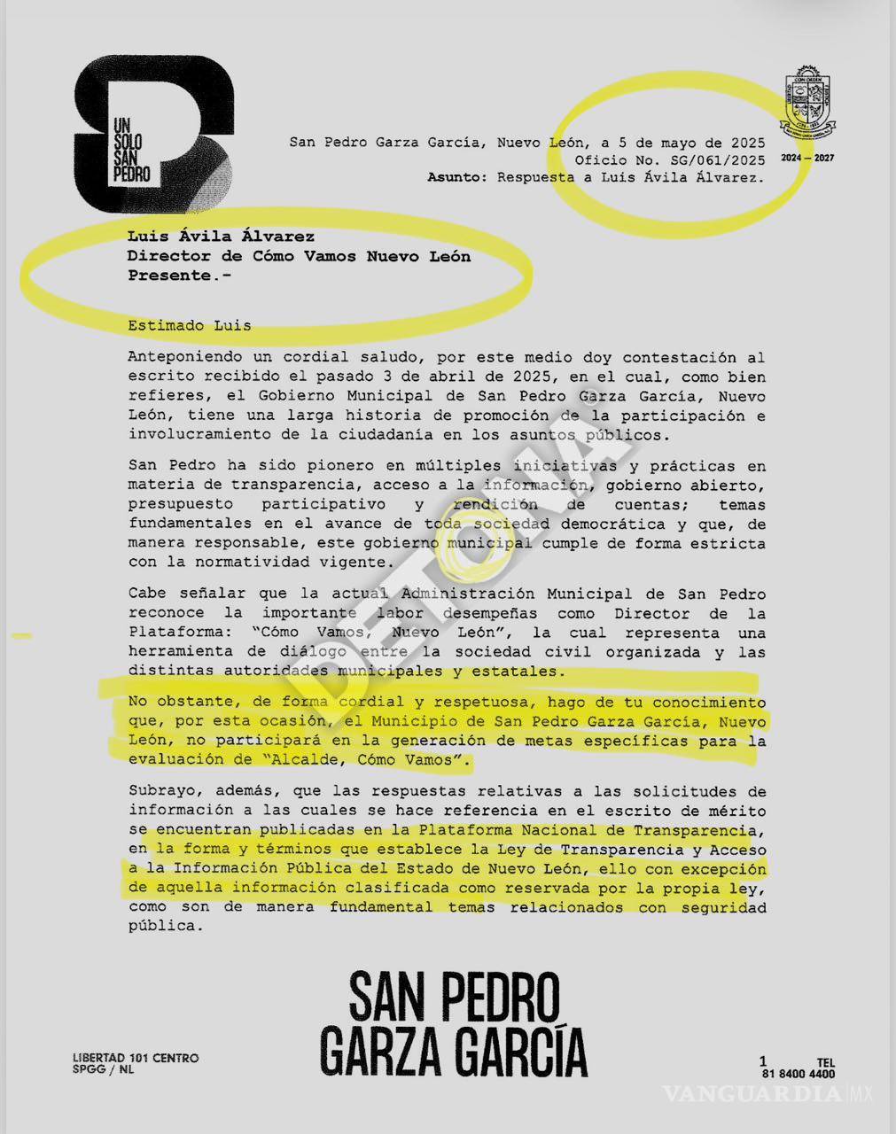 $!Comunicado de Cómo Vamos Nuevo León.
