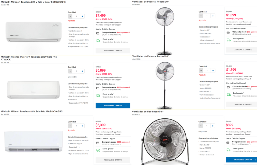 $!Coppel, Walmart y Liverpool... Estos son los aires acondicionados y ventiladores con mejor oferta por Hot Sale en línea