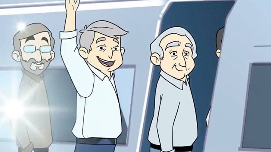 Crean dibujo animado de AMLO para impulsar Tren Maya