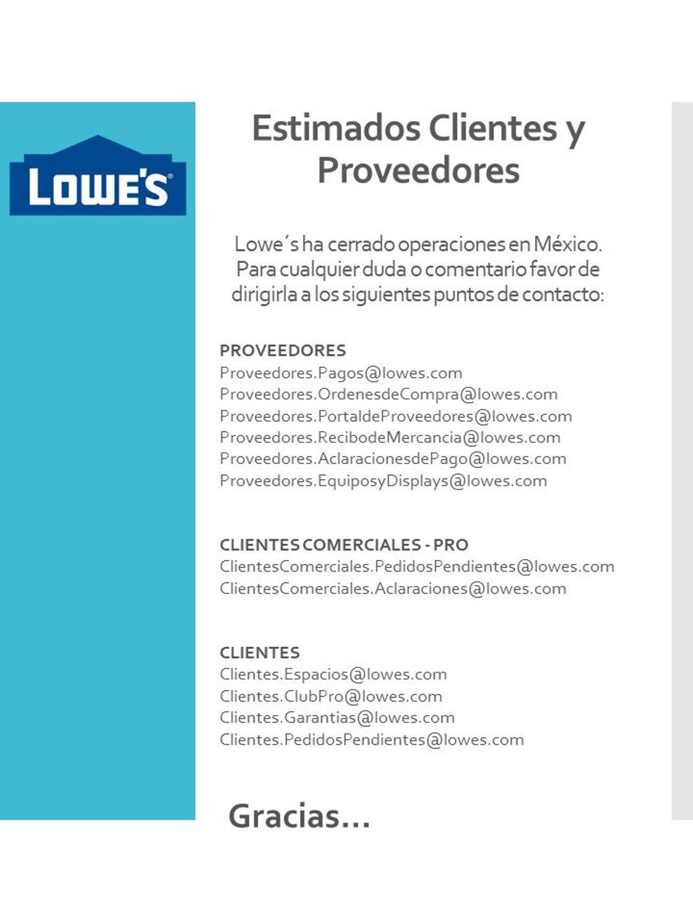 $!Por esta razón fue el cierre de Lowe's en México