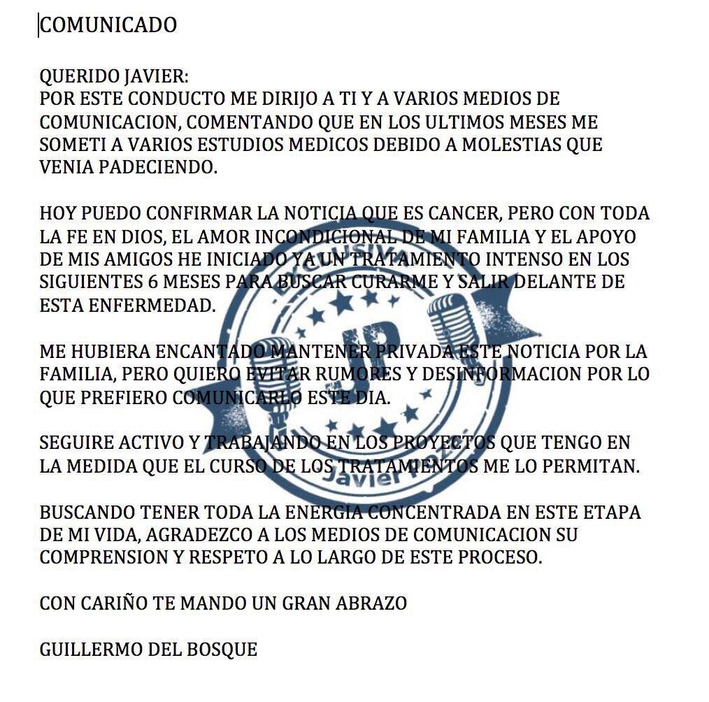 $!El Productor Memo del Bosque confirma que padece cáncer