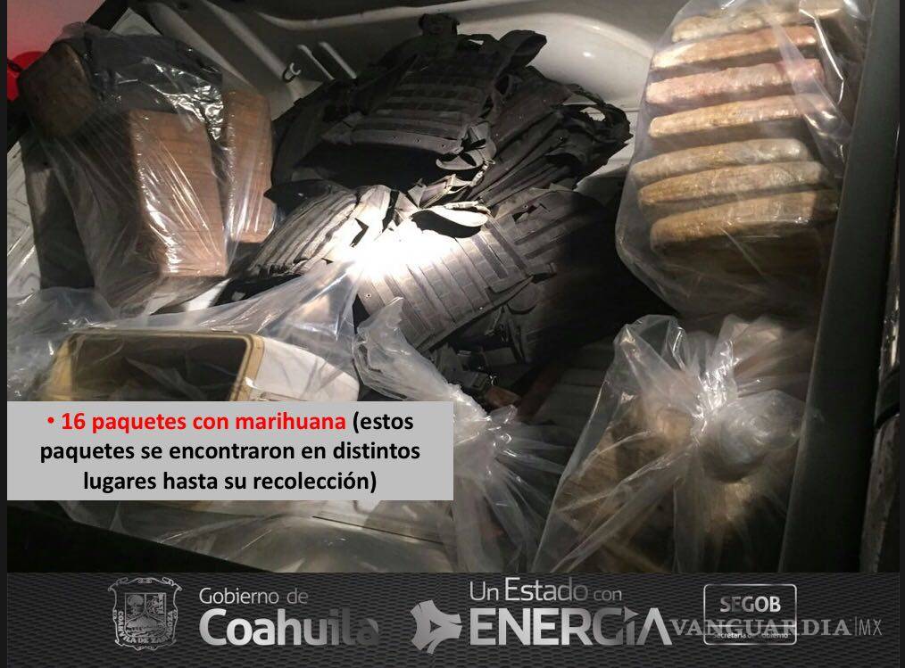 $!Aseguran pesado arsenal y droga en Piedras Negras