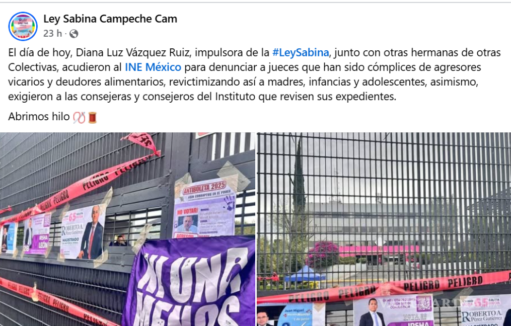 $!Protesta contra candidaturas frente a sede del INE