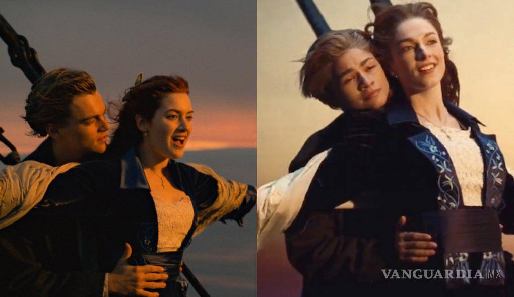 $!En esa misma secuencia de reflexión de Rue, las actrices recrean la icónica escena de Leonardo DiCaprio y Kate Winslet en “Titanic”.