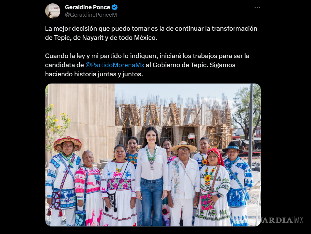 $!Geraldine Ponce buscará la reelección en Tepic por Morena; no irá por el Senado