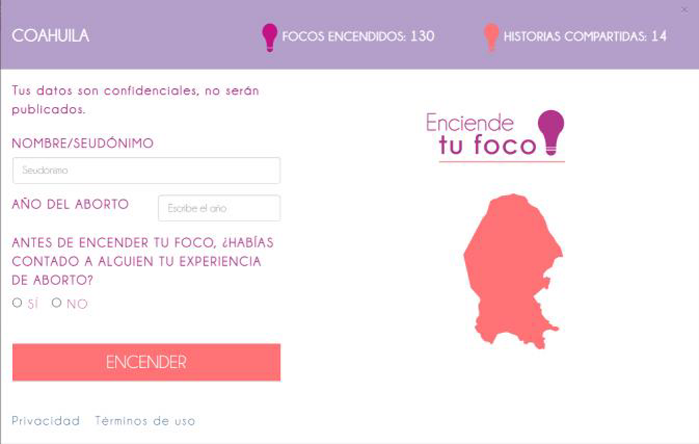 $!Los focos que se iluminan son una representación de que las mujeres no están solas.