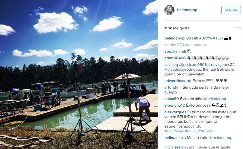 $!Belinda comparte en Instagram foto del set de "Guardianes de la bahía"