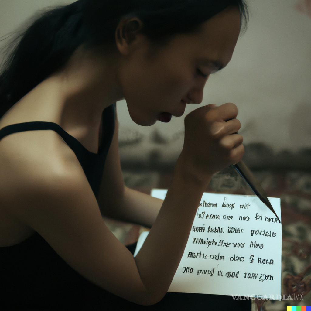 $!Imagen generada por la inteligencia artificial Dall-E al pedirle que genere una imagen sobre “poesía violenta escrita por mujeres”.