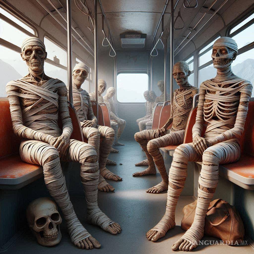 $!¡Las momias de Guanajuato también usan el transporte público!