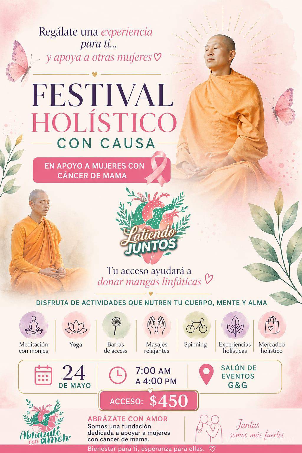 $!El festival “Latiendo Juntos” se realizará el 24 de mayo con actividades holísticas y un acceso destinado a la compra de mangas linfáticas.