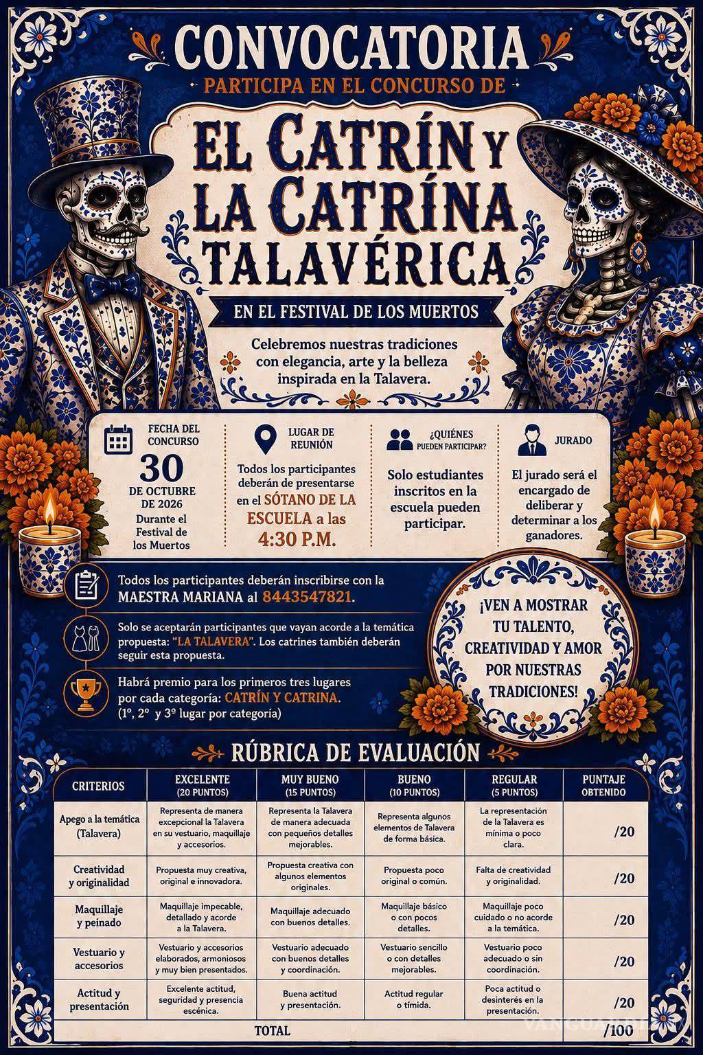 $!La Escuela de Bachilleres “Dr. Mariano Narváez González” realizará su concurso inspirado en la talavera.