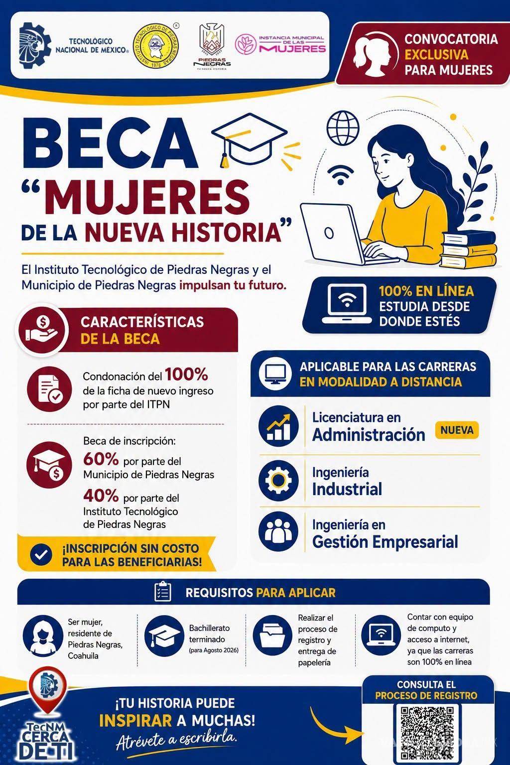 $!La convocatoria está dirigida a mujeres que buscan continuar su preparación profesional sin dejar sus actividades diarias.