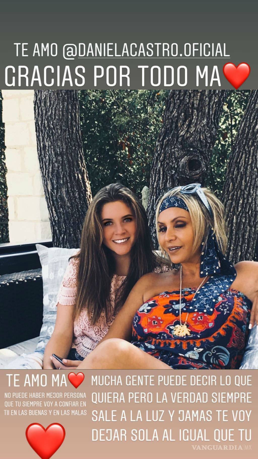$!Hija de Daniela Castro defiende a su mamá: 'Jamás te voy a dejar sola'
