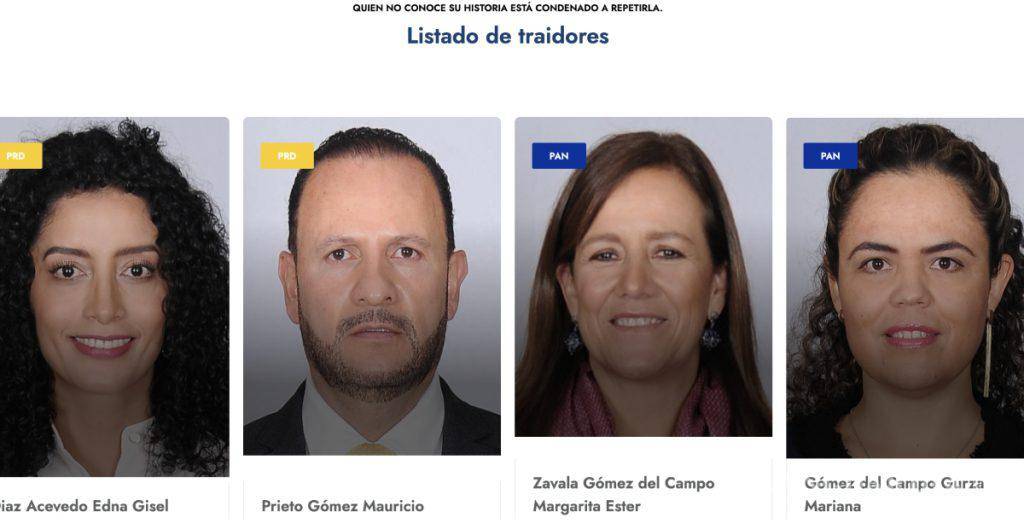 $!“Traidores a la patria”, crean página web que exhibe a diputados que votaron contra la reforma eléctrica de AMLO
