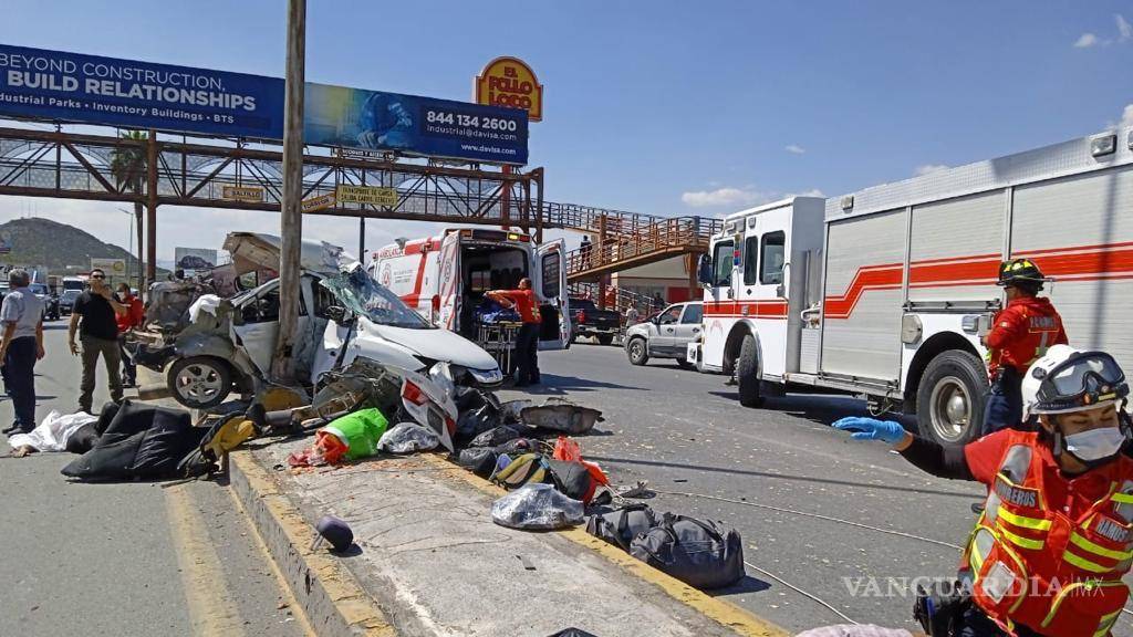 $!Choque deja dos muertos en Ramos Arizpe, exceso de velocidad sería la causa