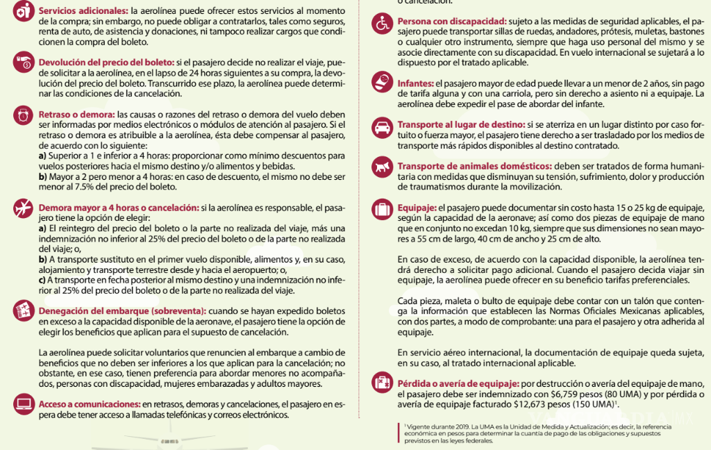 $!Autoridades federales recordaron que los pasajeros tienen derecho a compensaciones, información clara y trato digno por parte de las aerolíneas