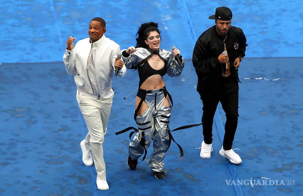 $!Nicky Jam hace guiño a J Balvin en clausura de Rusia 2018