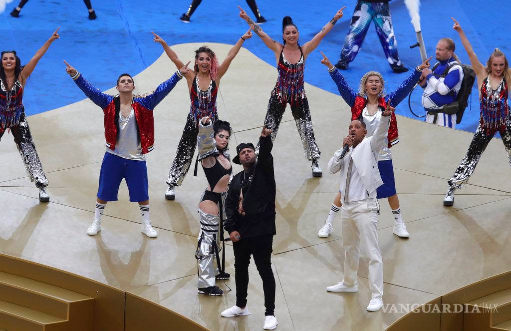 $!Nicky Jam hace guiño a J Balvin en clausura de Rusia 2018