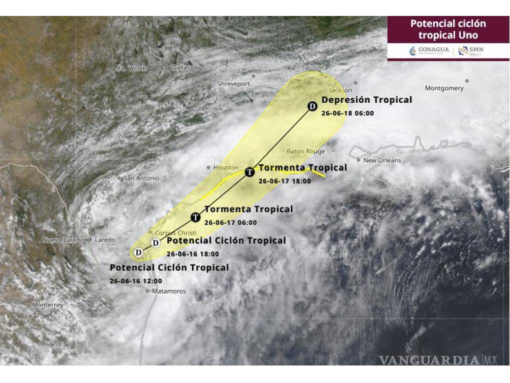 $!Potencial ciclón tropical Uno se forma en el Golfo de México; prevén lluvias intensas en Nuevo León y Tamaulipas