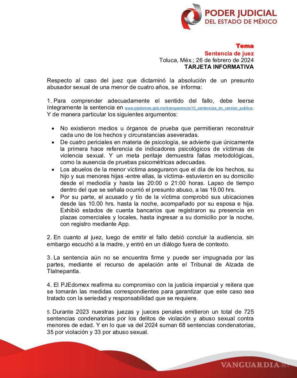 $!¿Quién tiene la razón?, ‘queman’ a juez que absolvió a presunto abusador de niña de 4 años, en el Edomex