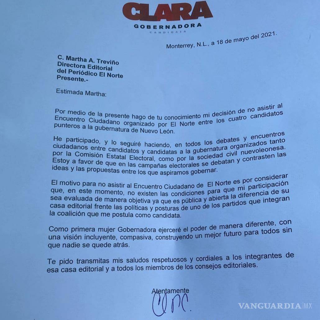 $!Declinan 3 candidatos de NL acudir a debate de El Norte; acusan parcialidad