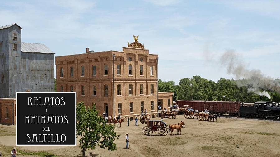 Molinos El Fénix, sigue en pie desde 1885, imagen de 1890. Imagen coloreada con IA.