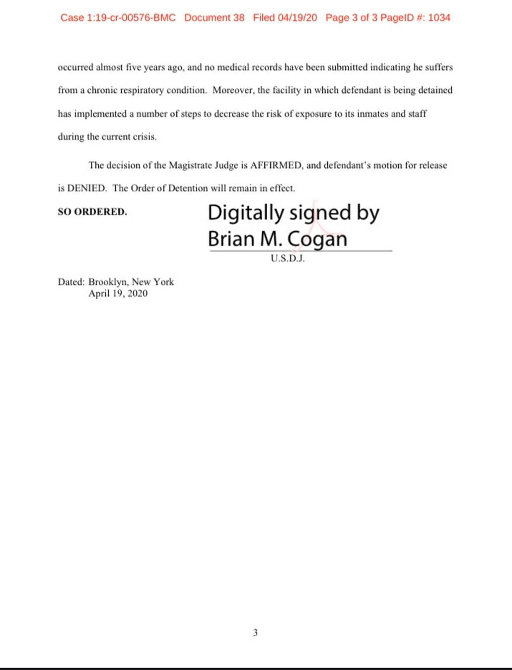 $!Genaro García Luna sufre nuevo revés en tribunal de Nueva York; le vuelven a negar libertad bajo fianza