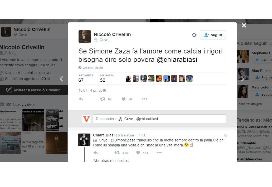 $!'Siempre lo mete adentro', novia defiende a jugador italiano que falló el penal