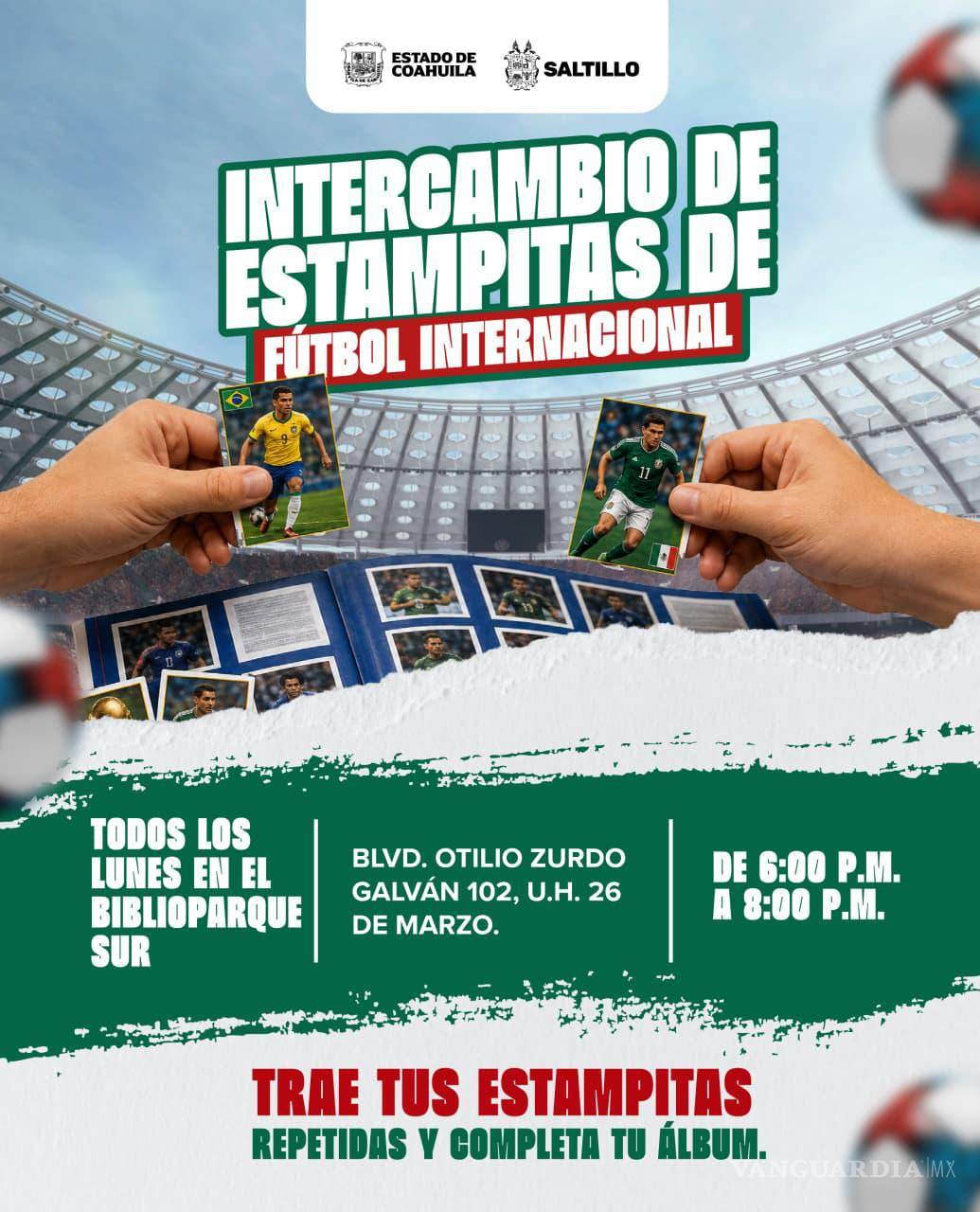 $!Atención aficionados al fútbol en Saltillo: habilitan módulos de intercambio de estampitas
