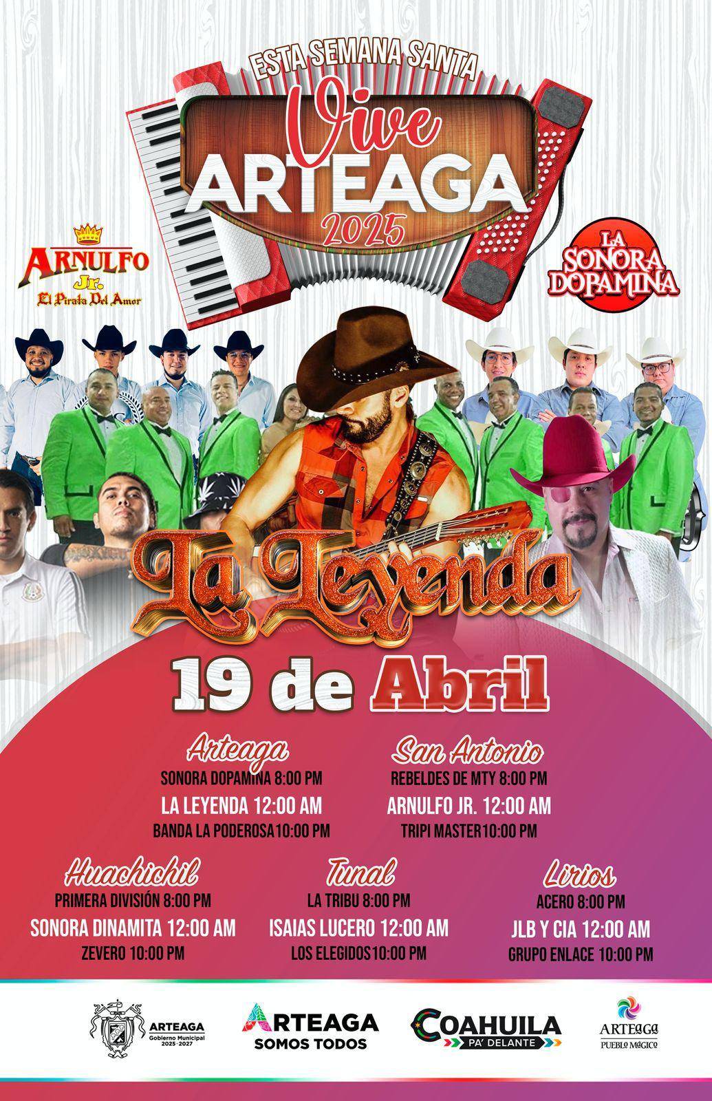 $!Diversas bandas y agrupaciones musicales harán vibrar los corazones de los asistentes durante el Vive Arteaga 2025 en la noche del Sábado de Gloria.