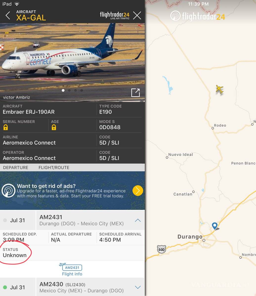 $!Se desploma avión de Aeroméxico a minutos de haber despegado; Gobernador de Durango informa que no hubo fallecidos