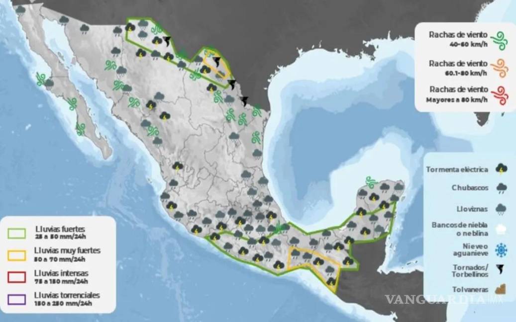 $!El ingreso de humedad del Océano Pacífico generará chubascos y lluvias fuertes en el Valle de México