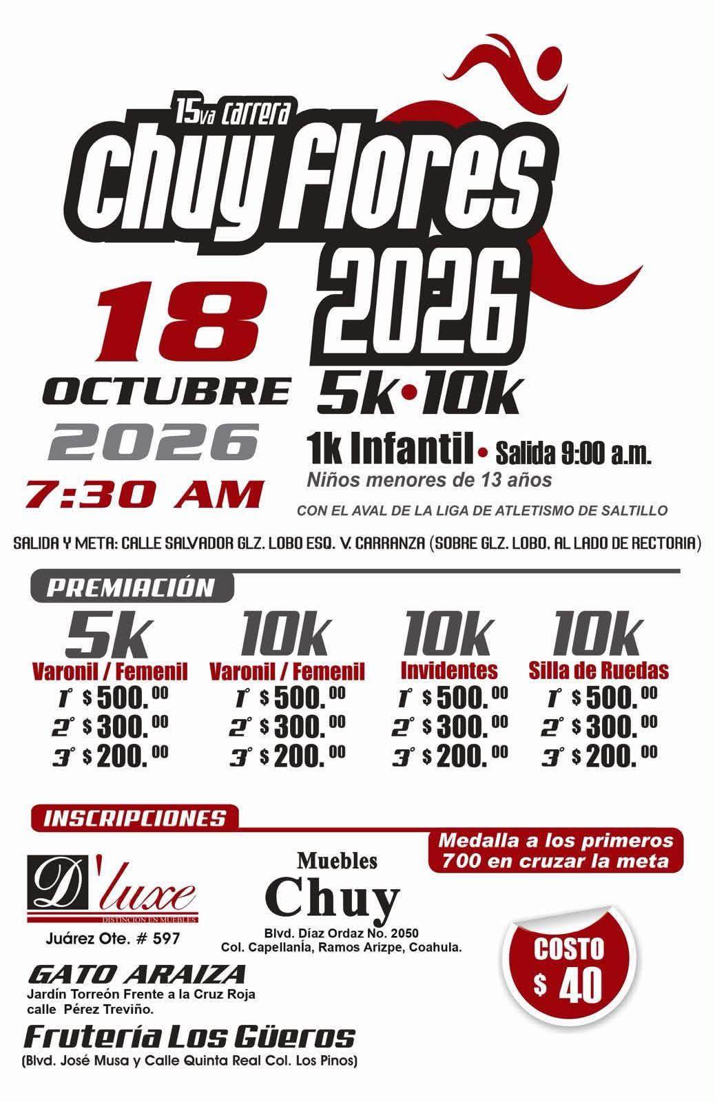 $!Los corredores podrán elegir entre las distancias de 5K y 10K, con salida programada a las 7:30 horas.
