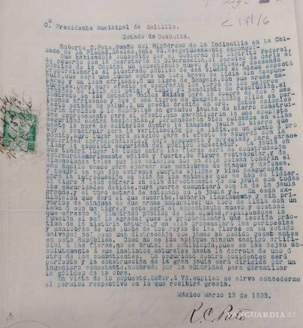 $!La carta del permiso solicitado es una de las principales pruebas del relato.