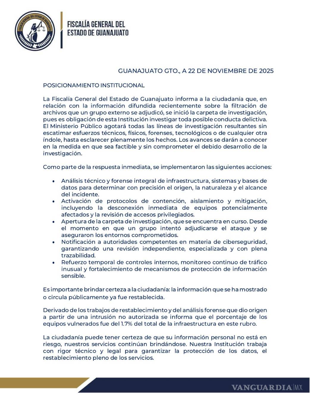 $!Ciberataque a Fiscalía de Guanajuato: filtran 70 GB de información y abren investigación