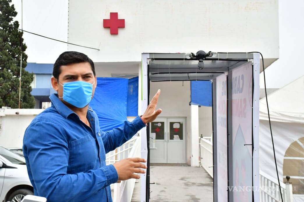 $!Instalan túnel sanitizante en la Cruz Roja de Monclova