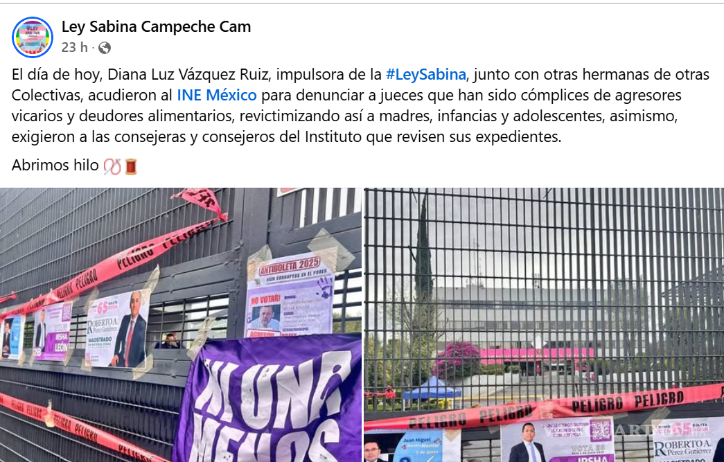 $!Protesta contra candidaturas frente a sede del INE