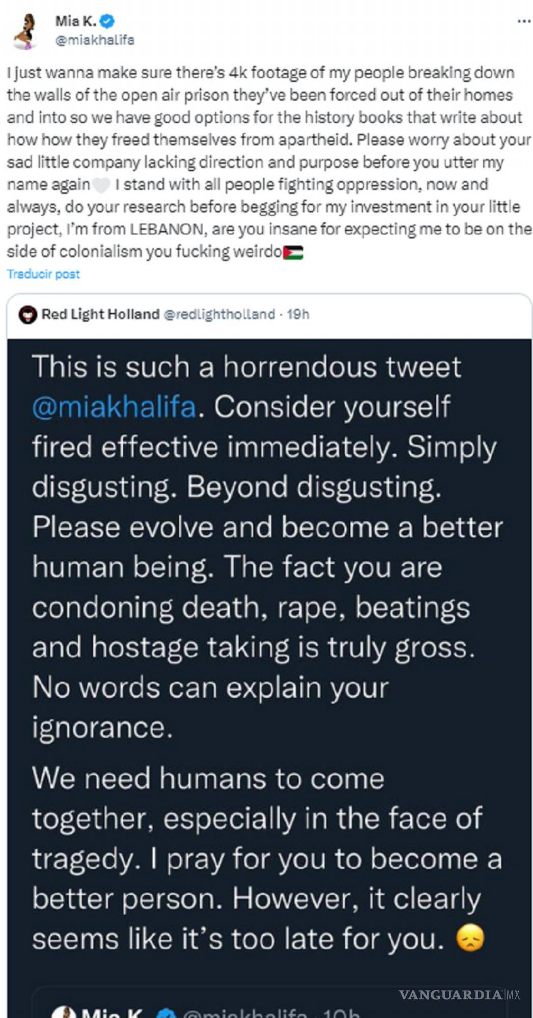 $!‘Filmen en horizontal’, ex estrella porno Mia Khalifa causa polémica por apoyar a Hamas