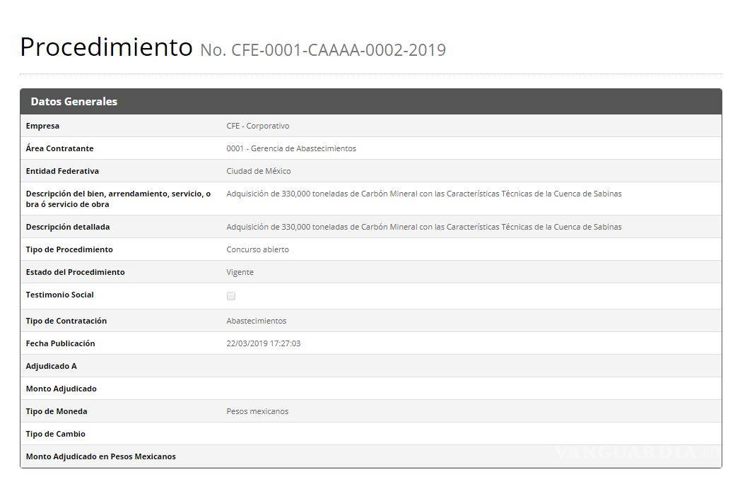 $!En Coahuila reactivan compra de carbón; serán 330 mil toneladas